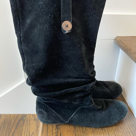 Ugg Australia 1948 Highkoo Black suede slouchy boots Size 10 - Picture 4 of 8